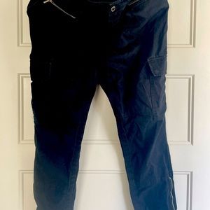 Michael Kors Black Jeans Denim Skinny Dark Wash Zippers Pockets Ankles Size 16
